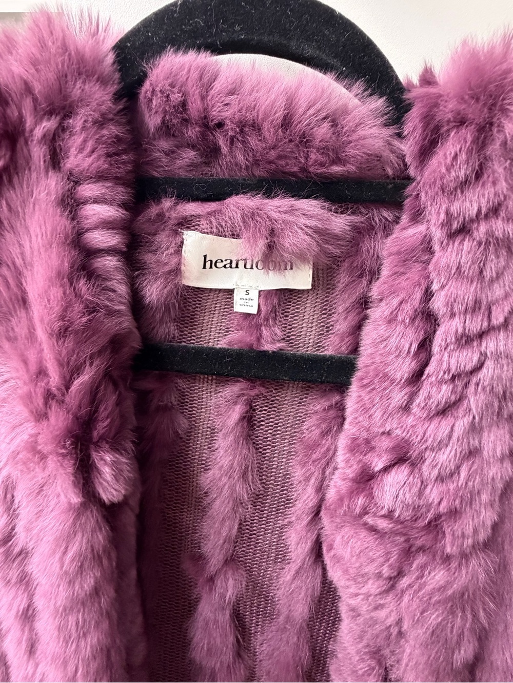 Heartloom plush teddy jacket in mauve pink